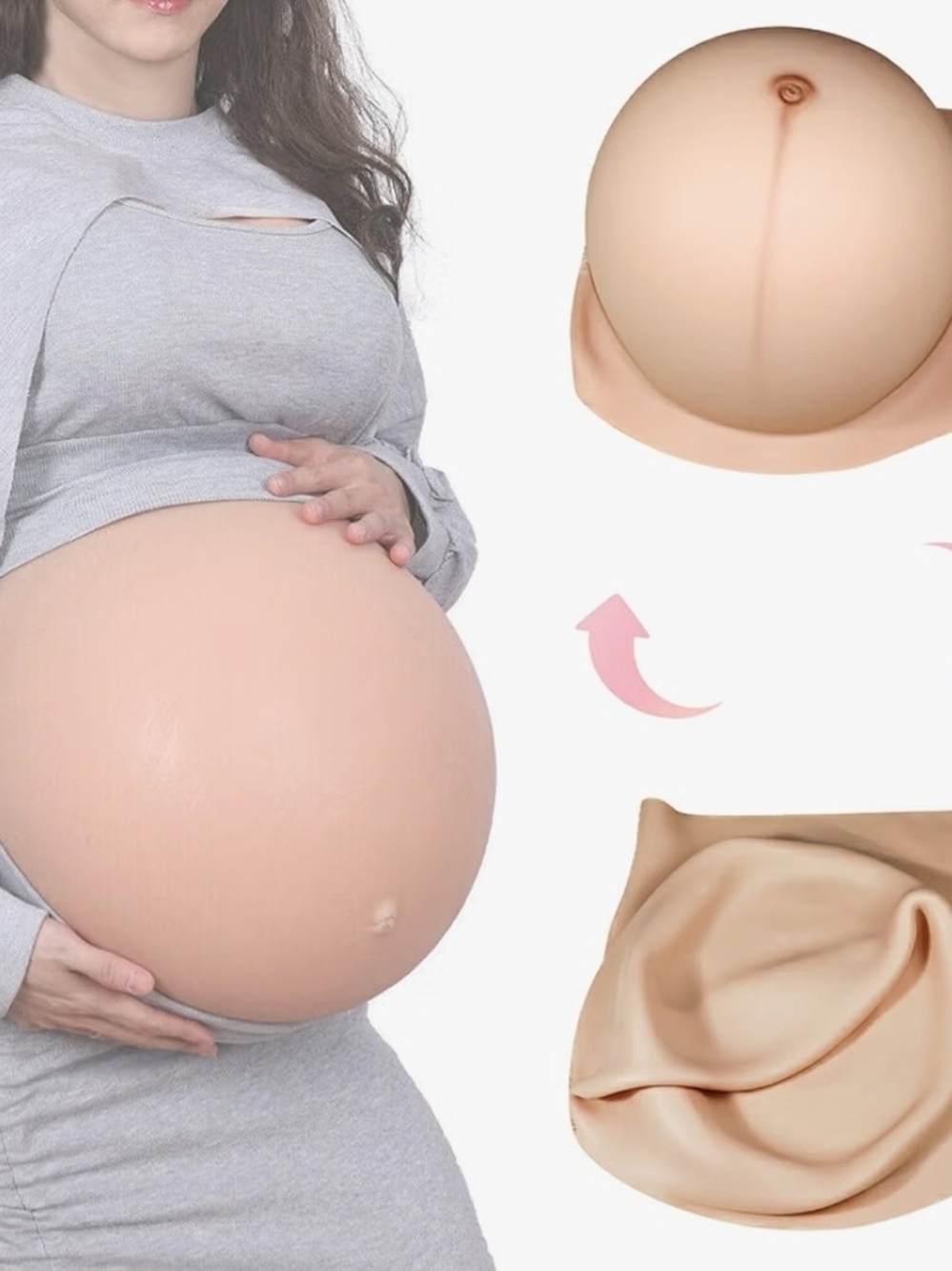 Maternity Belly Inflatable Prosthetic - Nude Silicone Pregnancy Belly